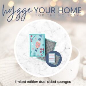 NWT Norwex Dual Sided Sponges - Nutcracker & Stripes